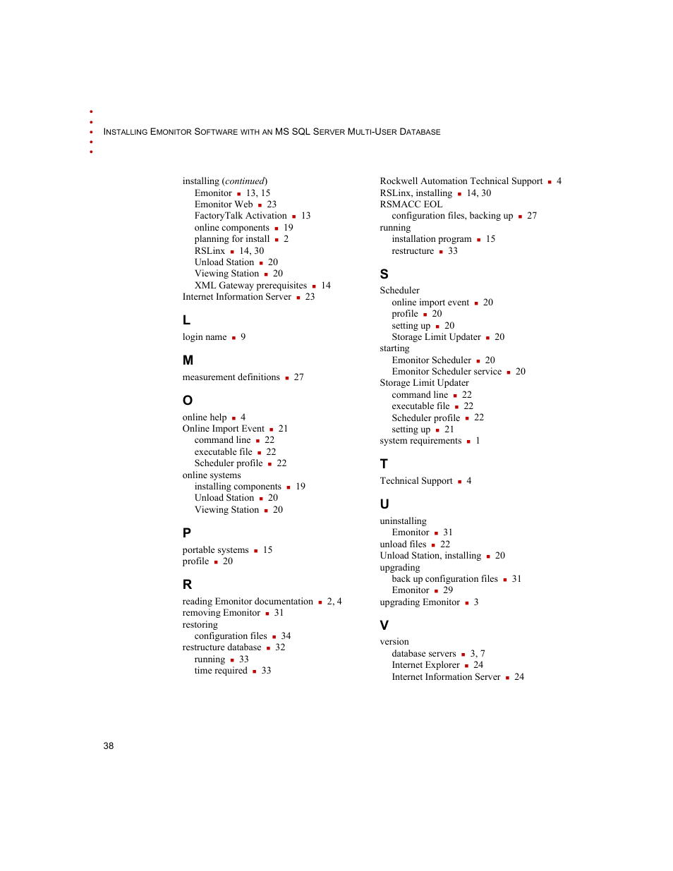 Rockwell Automation Emonitor with an MS SQL Networked Database User Manual | Page 42 / 44