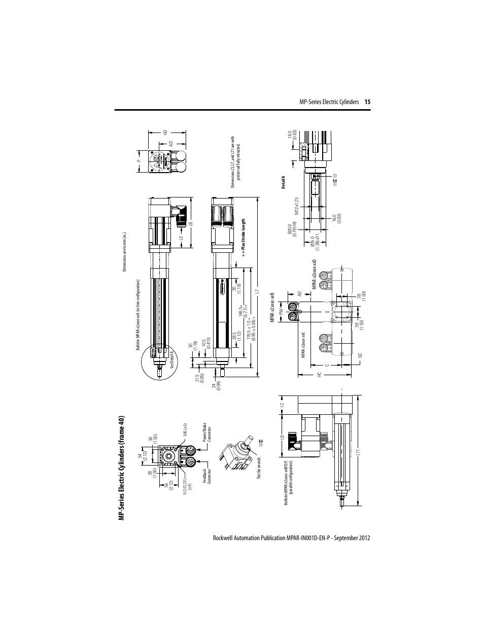 Mp -s eries elec tric c ylinders (frame 40) | Rockwell Automation MPAR Electric Cylinders  User Manual | Page 15 / 48