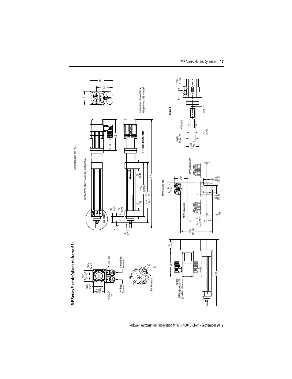Mp -s eries elec tric c ylinders (f rame 63) | Rockwell Automation MPAR Electric Cylinders  User Manual | Page 17 / 48