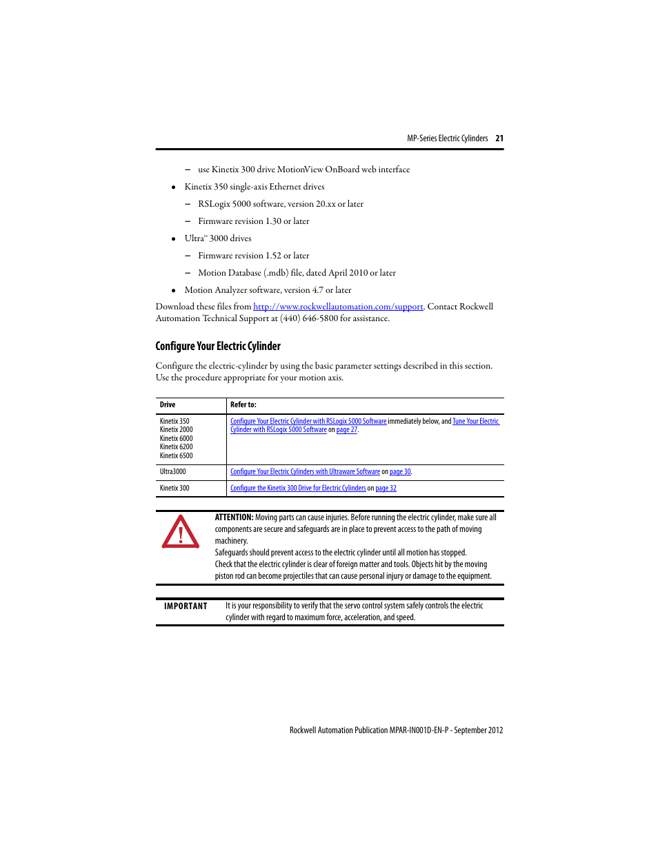 Configure your electric cylinder | Rockwell Automation MPAR Electric Cylinders  User Manual | Page 21 / 48