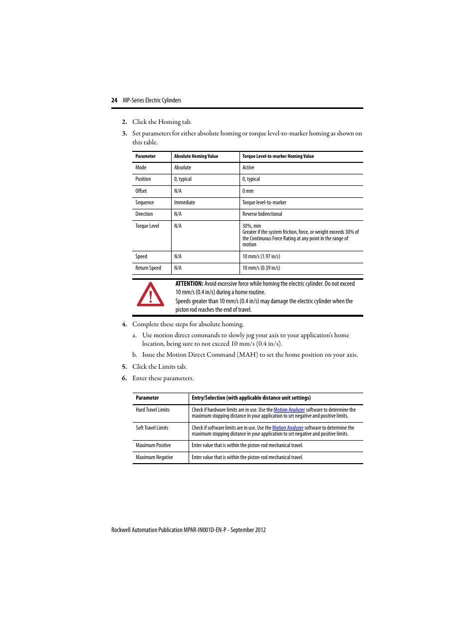 Rockwell Automation MPAR Electric Cylinders  User Manual | Page 24 / 48