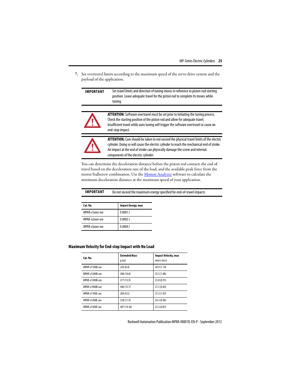 Rockwell Automation MPAR Electric Cylinders  User Manual | Page 25 / 48
