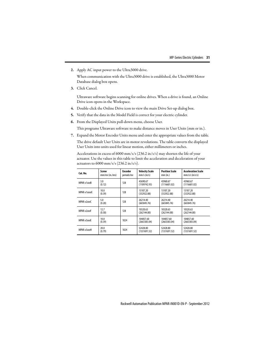 Rockwell Automation MPAR Electric Cylinders  User Manual | Page 31 / 48