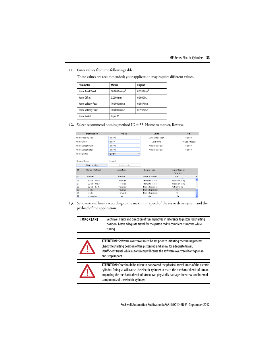 Rockwell Automation MPAR Electric Cylinders  User Manual | Page 33 / 48