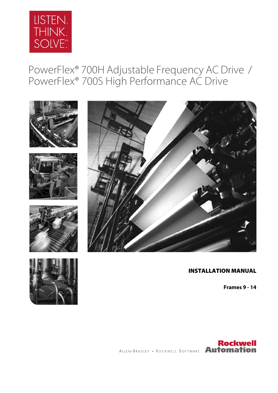 Rockwell Automation 20D PowerFlex 700H and 700S Frame 9-14 Drives Installation - A4 Size User Manual | 242 pages