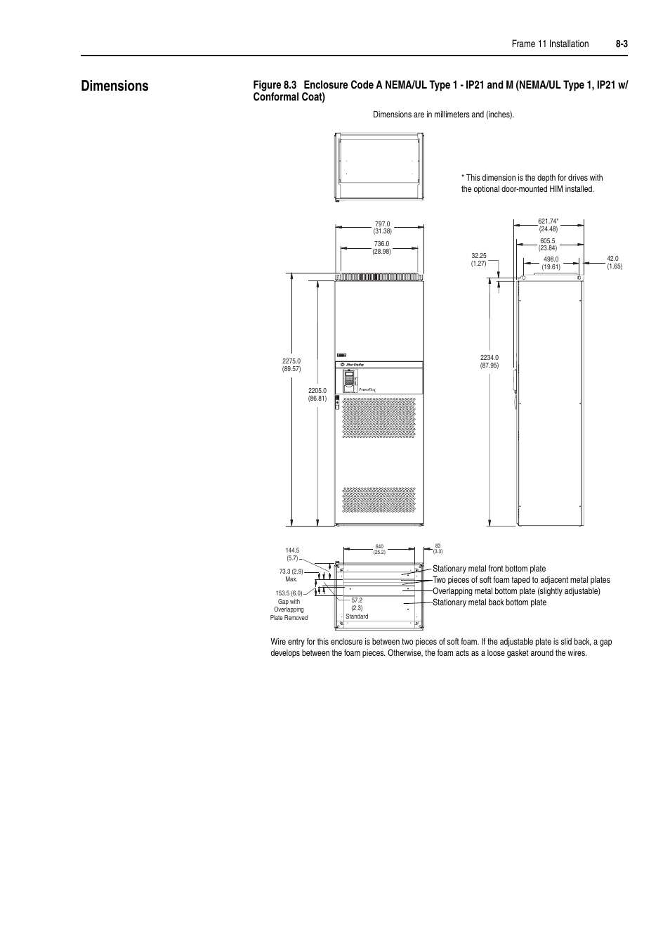 Dimensions, Dimensions -3 | Rockwell Automation 20D PowerFlex 700H and 700S Frame 9-14 Drives Installation - A4 Size User Manual | Page 101 / 242