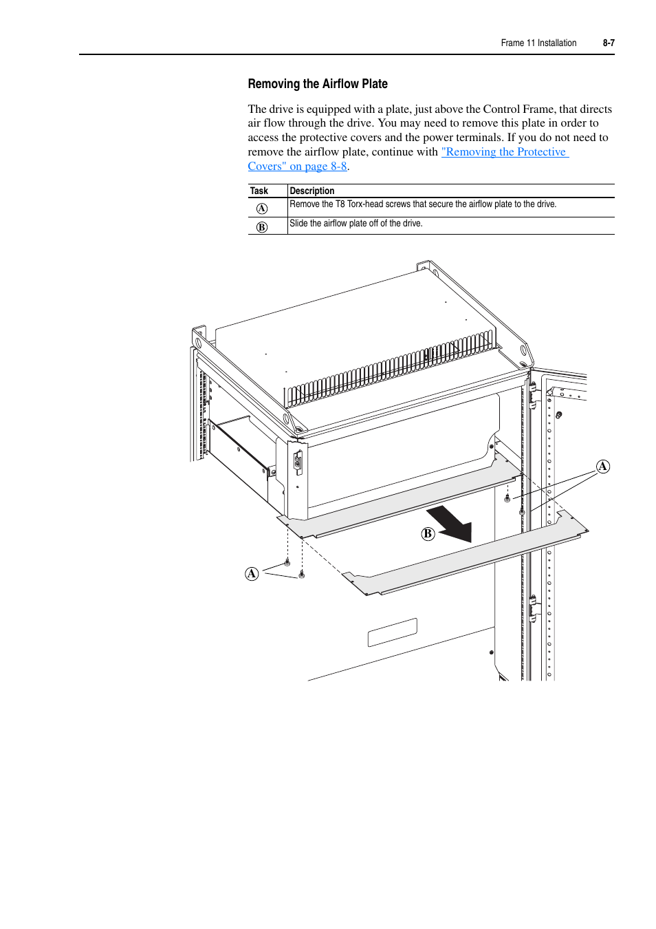 Nue with, Removing the airflow | Rockwell Automation 20D PowerFlex 700H and 700S Frame 9-14 Drives Installation - A4 Size User Manual | Page 105 / 242