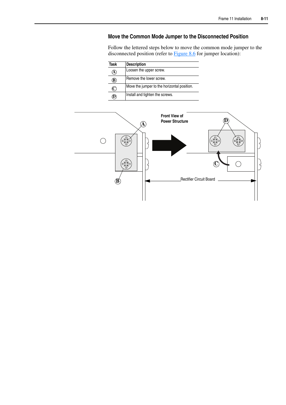 Refer to, Move the common mode jumper to the disconnected | Rockwell Automation 20D PowerFlex 700H and 700S Frame 9-14 Drives Installation - A4 Size User Manual | Page 109 / 242