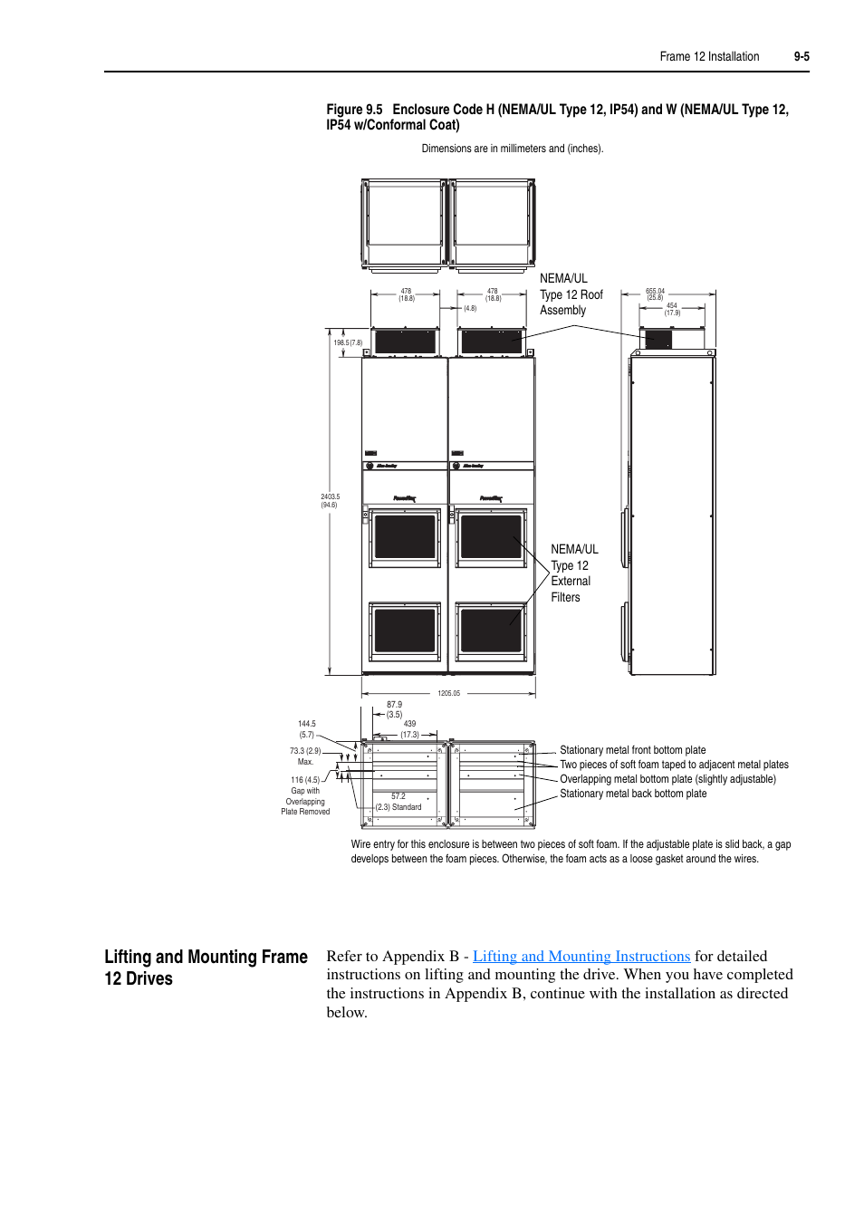 Lifting and mounting frame 12 drives, Lifting and mounting frame 12 drives -5 | Rockwell Automation 20D PowerFlex 700H and 700S Frame 9-14 Drives Installation - A4 Size User Manual | Page 119 / 242