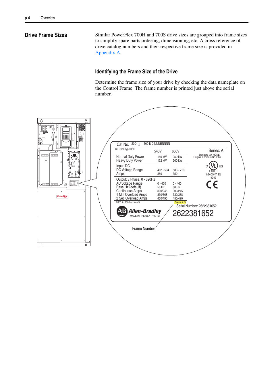 Drive frame sizes | Rockwell Automation 20D PowerFlex 700H and 700S Frame 9-14 Drives Installation - A4 Size User Manual | Page 12 / 242