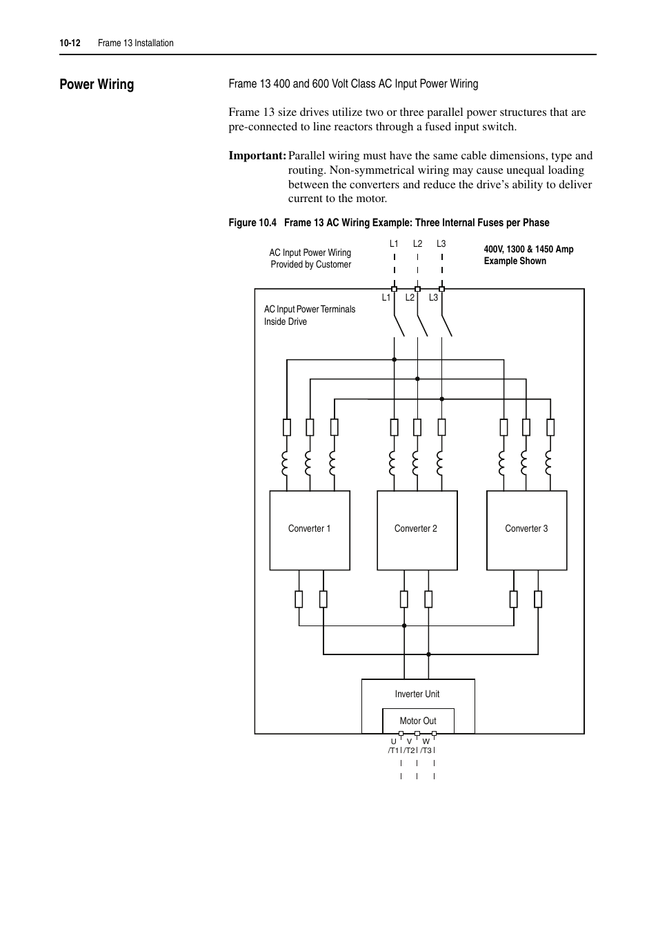 Power wiring, Power wiring -12 | Rockwell Automation 20D PowerFlex 700H and 700S Frame 9-14 Drives Installation - A4 Size User Manual | Page 144 / 242