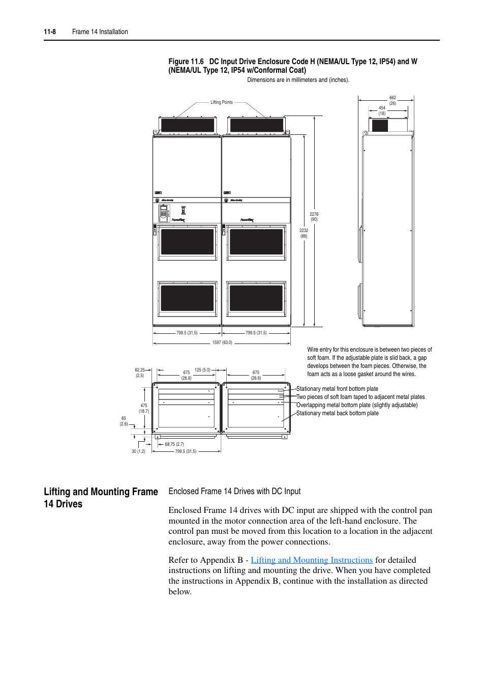 Lifting and mounting frame 14 drives, Lifting and mounting frame 14 drives -8 | Rockwell Automation 20D PowerFlex 700H and 700S Frame 9-14 Drives Installation - A4 Size User Manual | Page 154 / 242