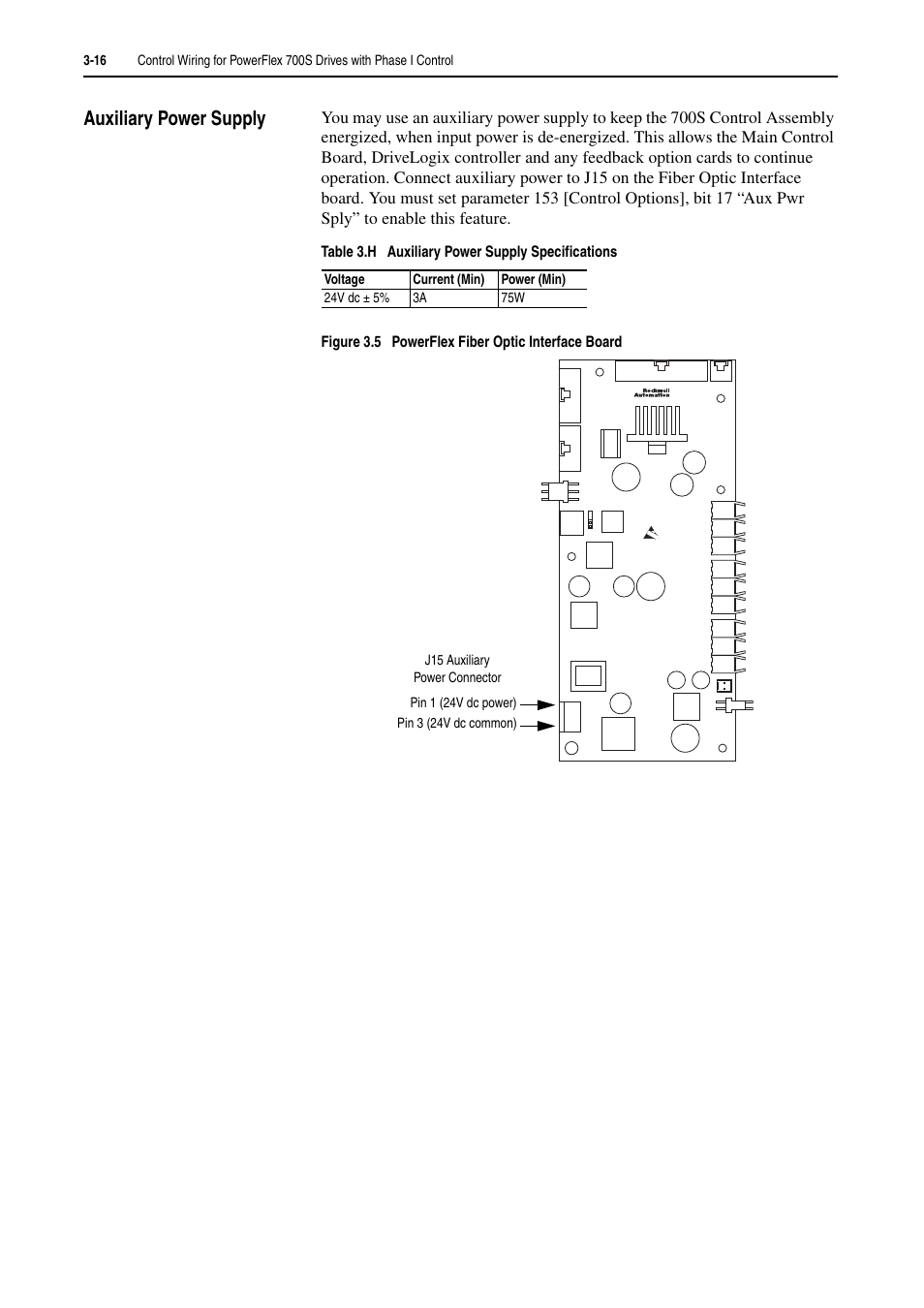 Auxiliary power supply, Auxiliary power supply -16 | Rockwell Automation 20D PowerFlex 700H and 700S Frame 9-14 Drives Installation - A4 Size User Manual | Page 54 / 242