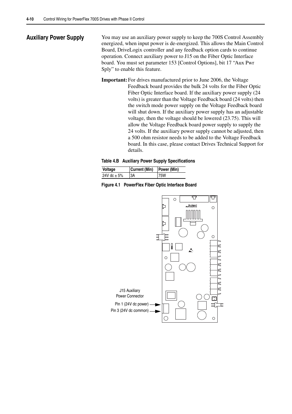 Auxiliary power supply, Auxiliary power supply -10 | Rockwell Automation 20D PowerFlex 700H and 700S Frame 9-14 Drives Installation - A4 Size User Manual | Page 68 / 242