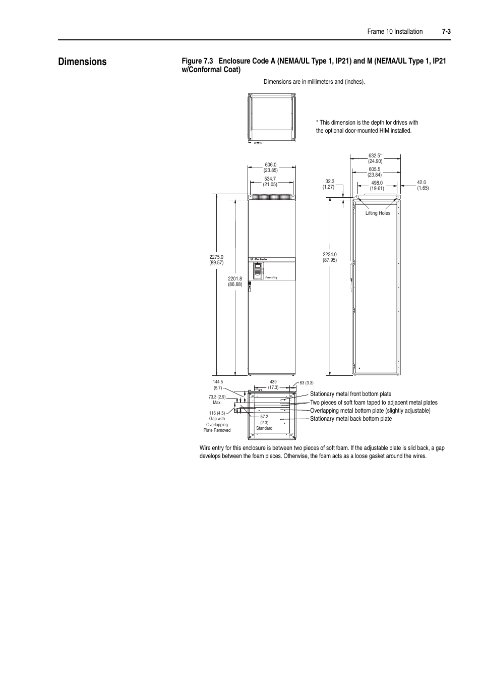 Dimensions, Dimensions -3 | Rockwell Automation 20D PowerFlex 700H and 700S Frame 9-14 Drives Installation - A4 Size User Manual | Page 87 / 242