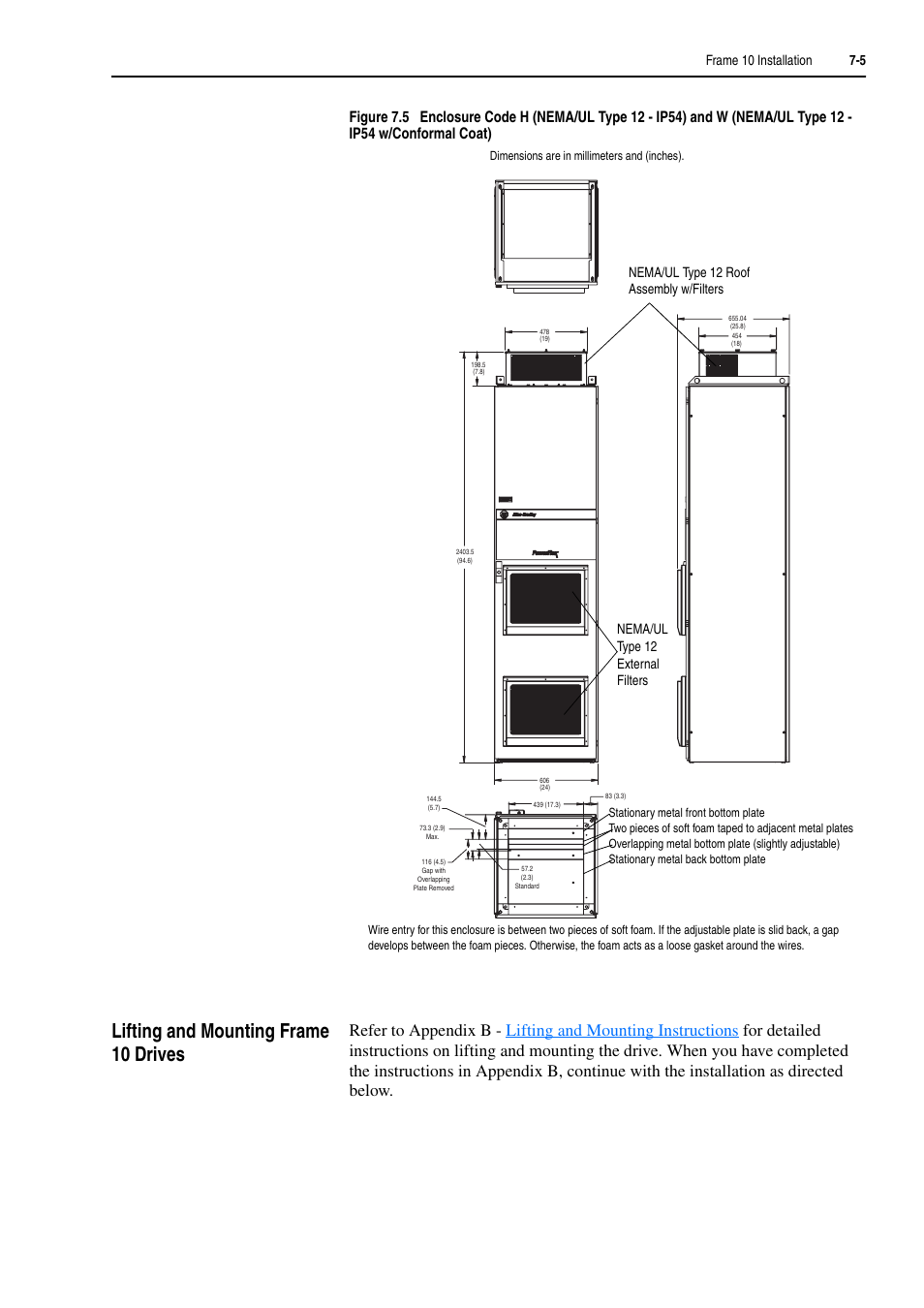 Lifting and mounting frame 10 drives, Lifting and mounting frame 10 drives -5 | Rockwell Automation 20D PowerFlex 700H and 700S Frame 9-14 Drives Installation - A4 Size User Manual | Page 89 / 242