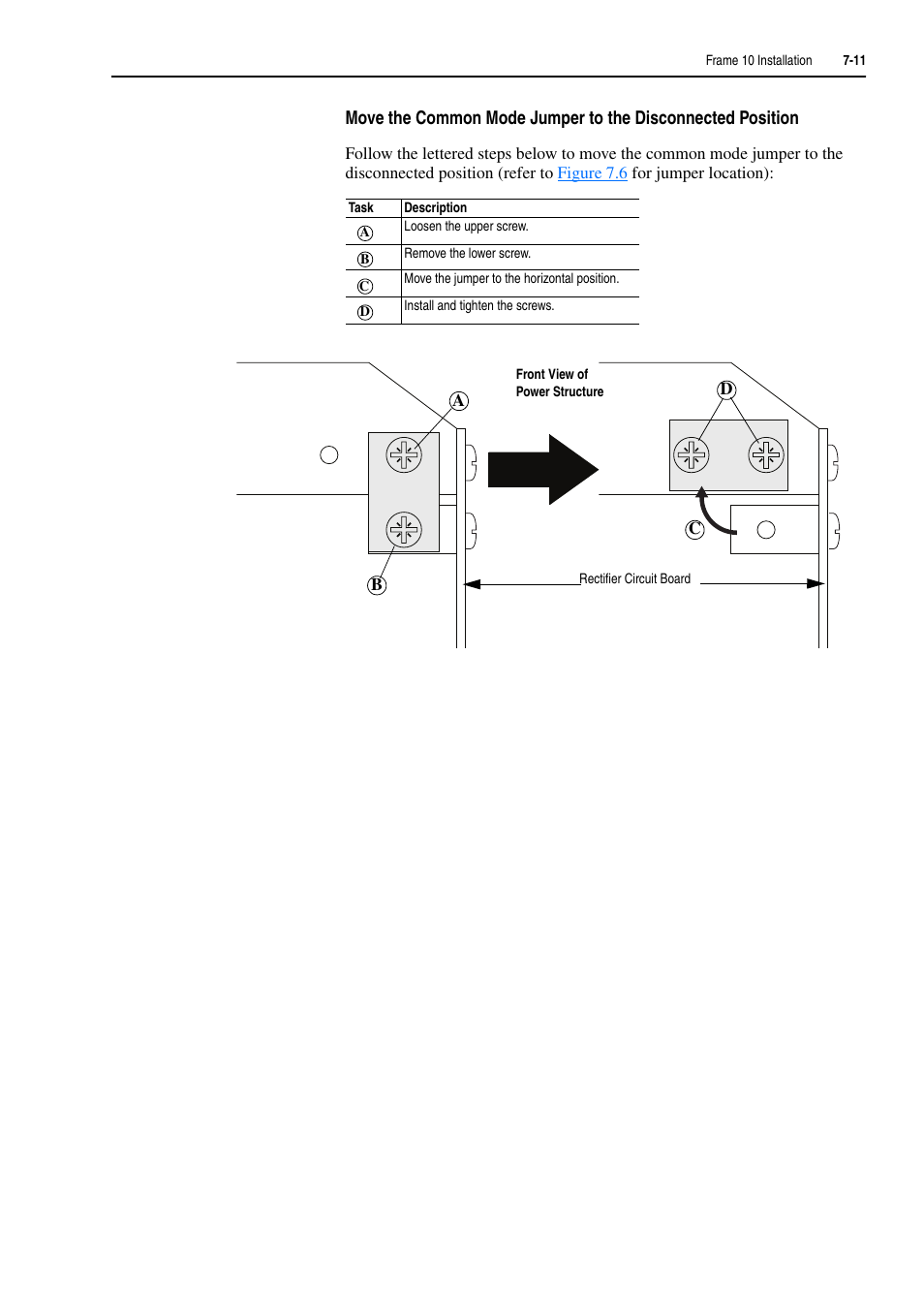 Refer to, Move the common mode jumper to the disconnected | Rockwell Automation 20D PowerFlex 700H and 700S Frame 9-14 Drives Installation - A4 Size User Manual | Page 95 / 242