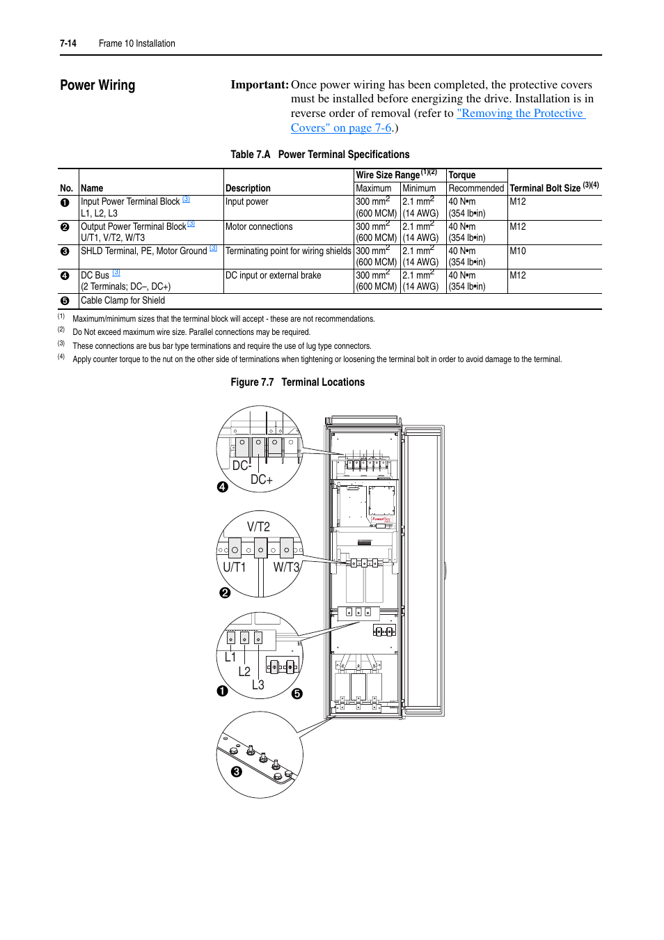 Power wiring, Power wiring -14 | Rockwell Automation 20D PowerFlex 700H and 700S Frame 9-14 Drives Installation - A4 Size User Manual | Page 98 / 242