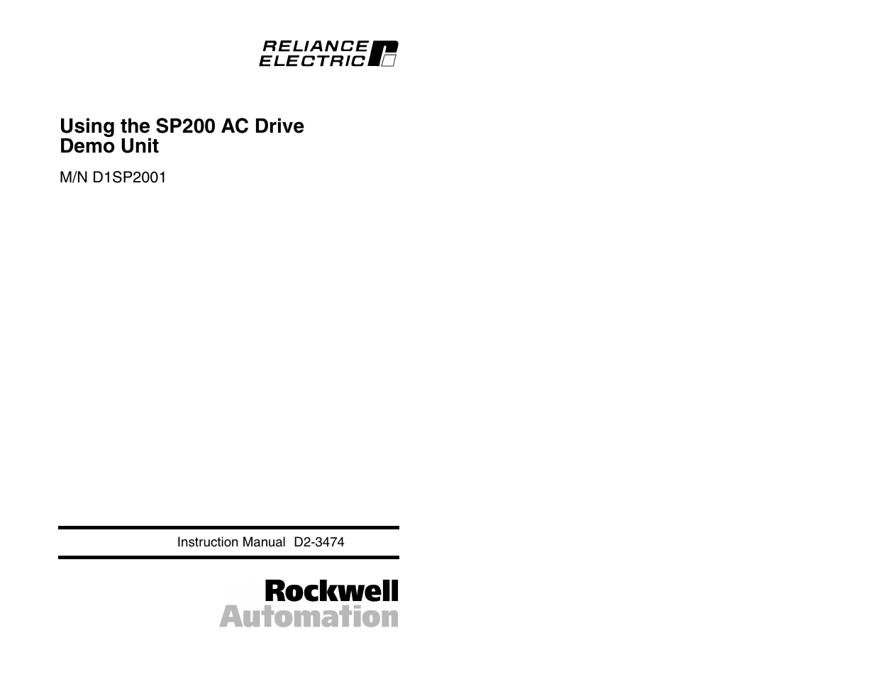 Rockwell Automation SP120 AC Drive Demo Unit User Manual | 26 pages