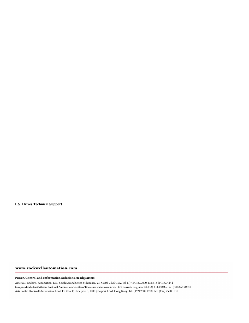 Back cover | Rockwell Automation SP120 AC Drive Demo Unit User Manual | Page 26 / 26