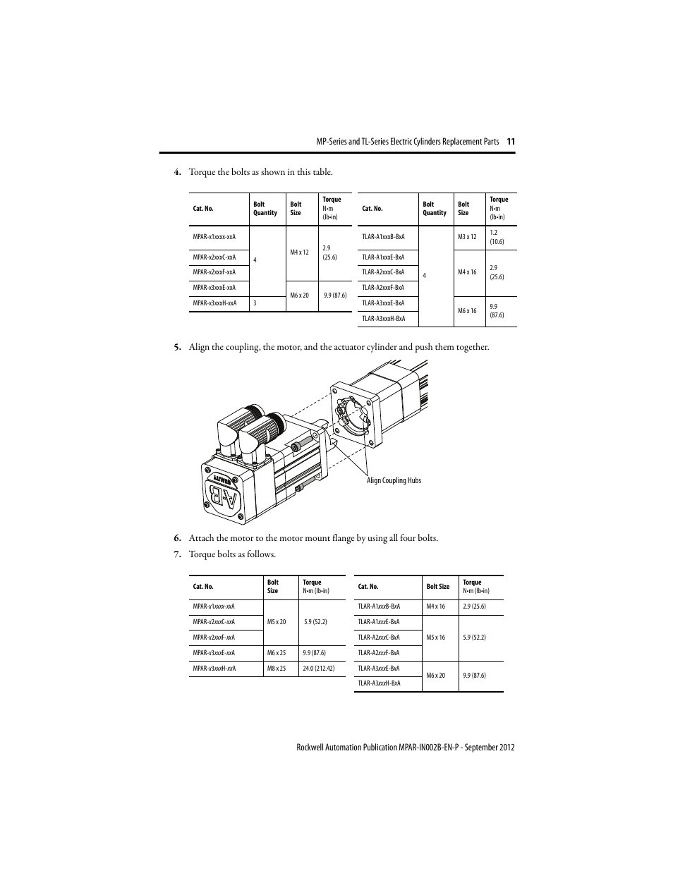 Rockwell Automation TLAR Electric Cylinders Replacement  User Manual | Page 11 / 20