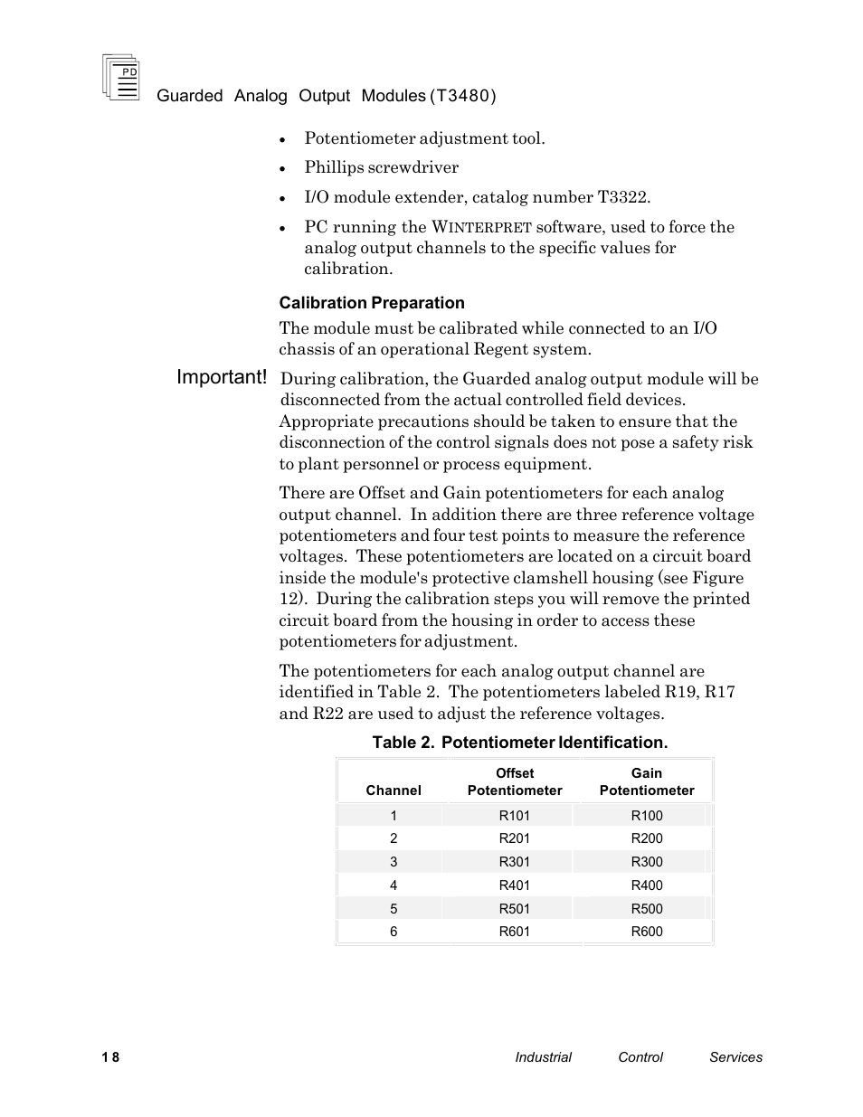 Important | Rockwell Automation T3480 ICS Regent Guarded Analog Output Modules User Manual | Page 18 / 28