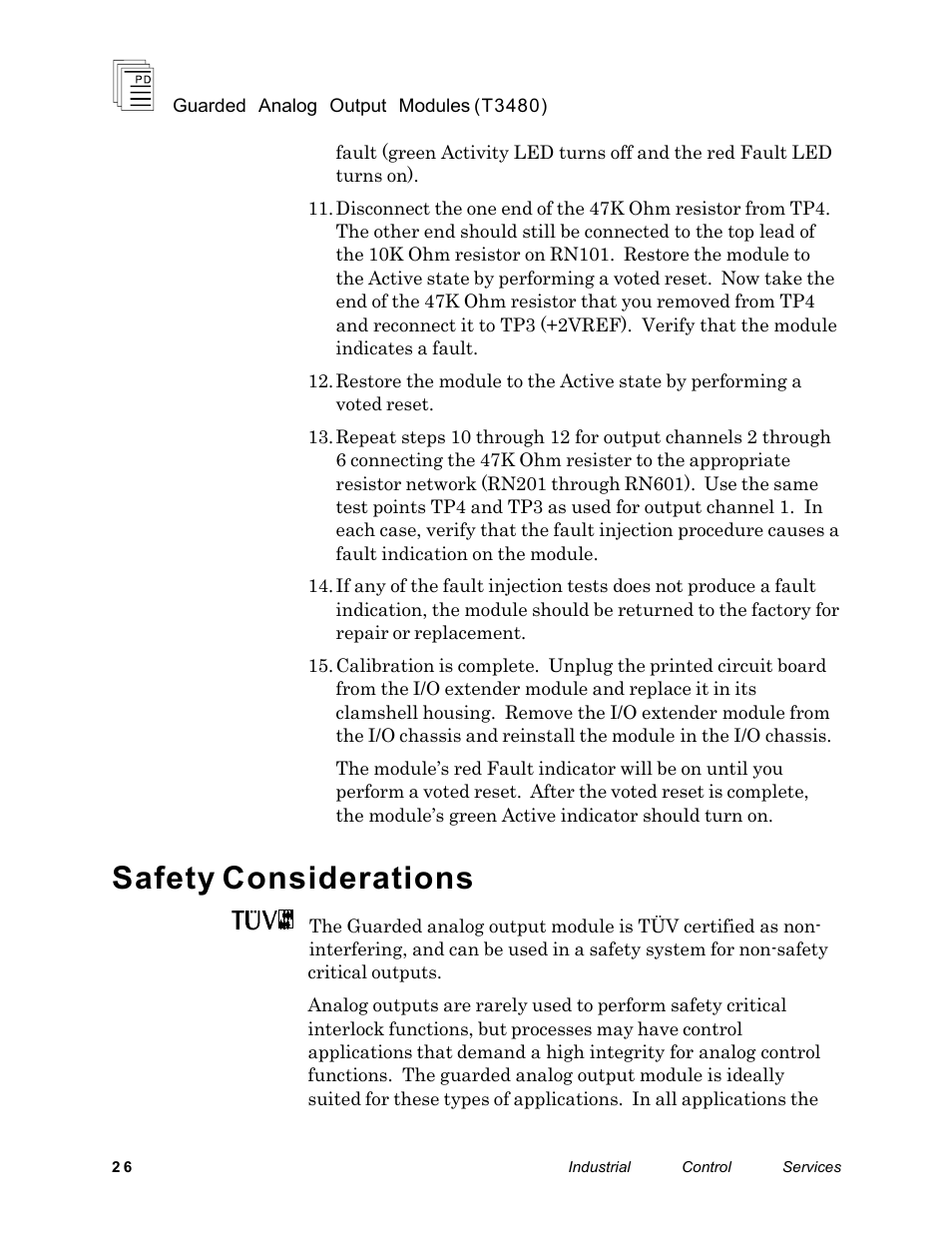 Safety considerations | Rockwell Automation T3480 ICS Regent Guarded Analog Output Modules User Manual | Page 26 / 28