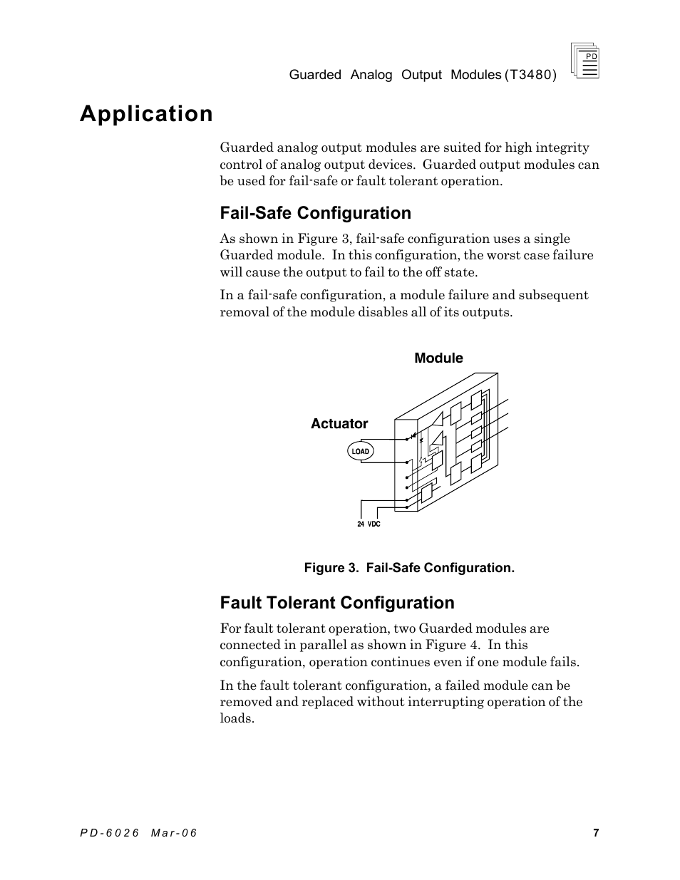 Application, Fail-safe configuration, Fault tolerant configuration | Rockwell Automation T3480 ICS Regent Guarded Analog Output Modules User Manual | Page 7 / 28