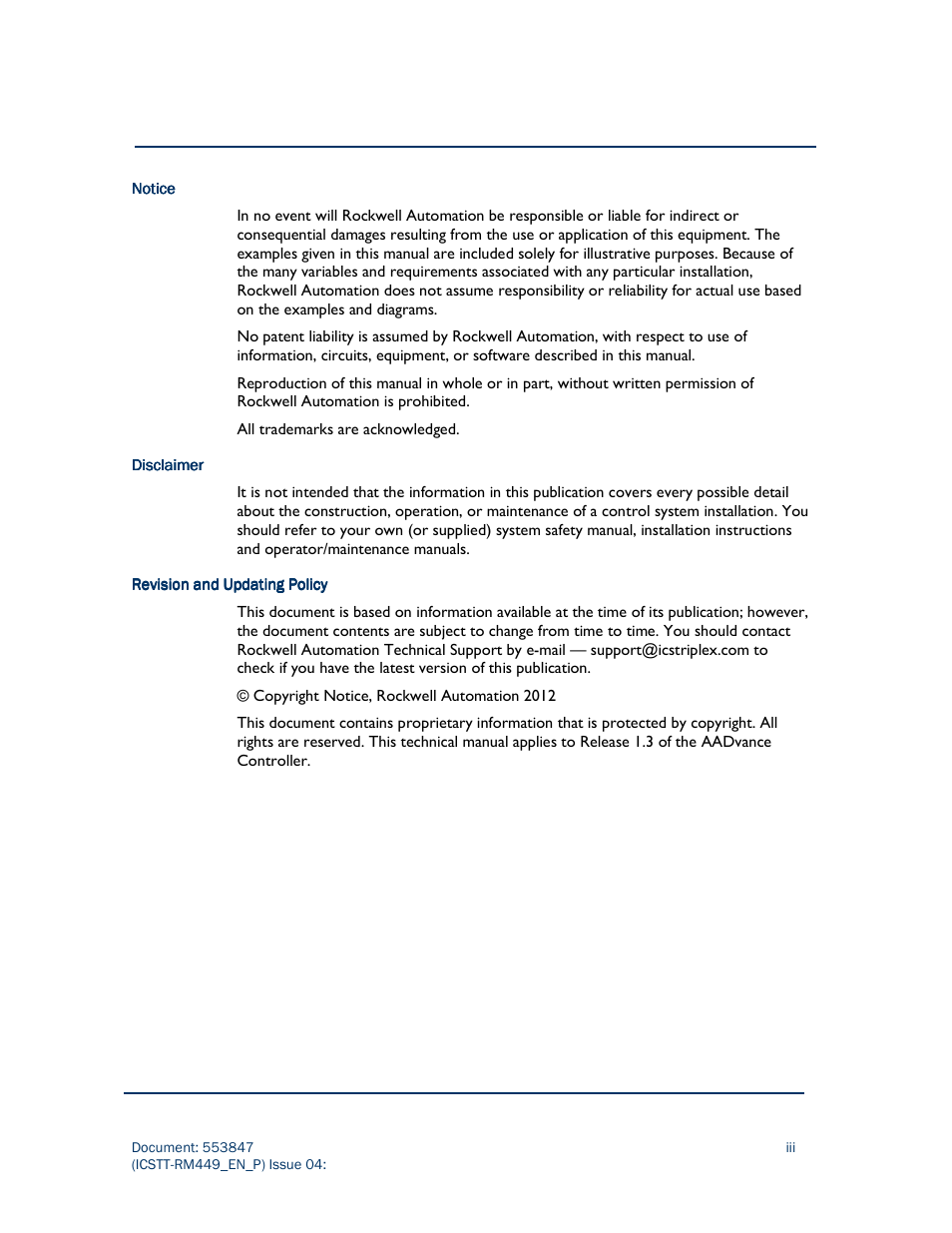 Rockwell Automation AADvance Controller PFH avg and PFD avg Data User Manual | Page 3 / 17