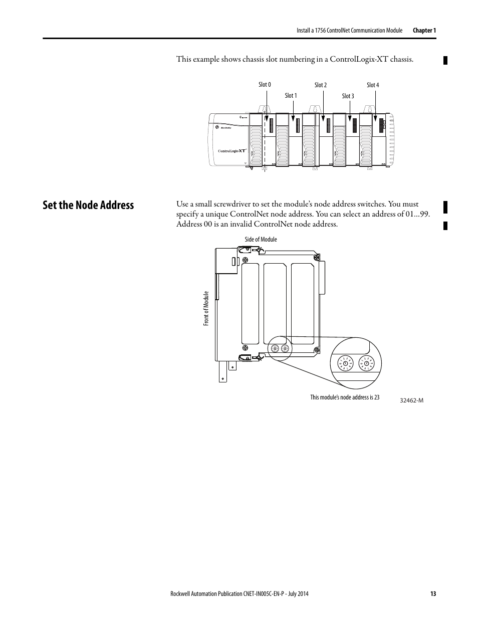 Set the node address | Rockwell Automation 1768-CNxxx ControlNet Communication Modules User Manual | Page 13 / 58