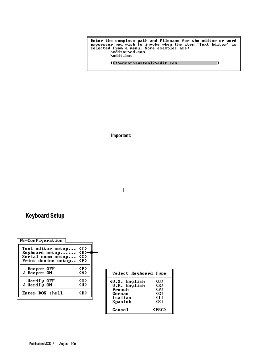 Keyboard setup | Rockwell Automation 8520-OM Offline Development System Software User Manual | Page 37 / 100