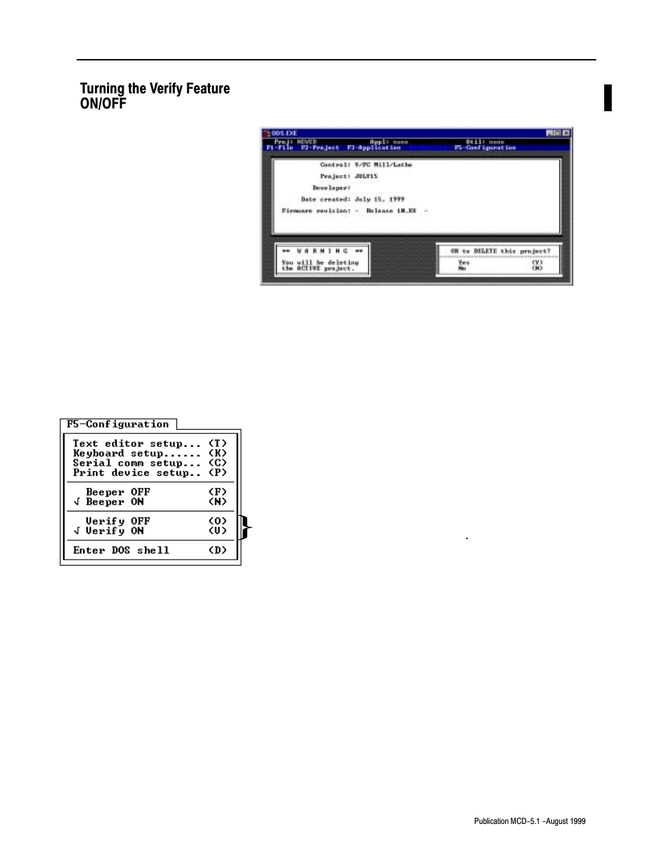 Turning the verify feature on/off | Rockwell Automation 8520-OM Offline Development System Software User Manual | Page 40 / 100