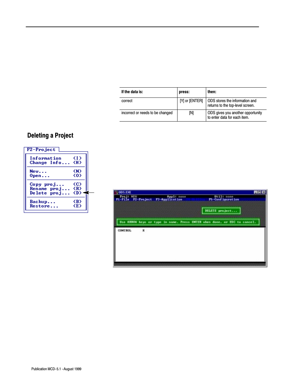 Deleting a project | Rockwell Automation 8520-OM Offline Development System Software User Manual | Page 57 / 100