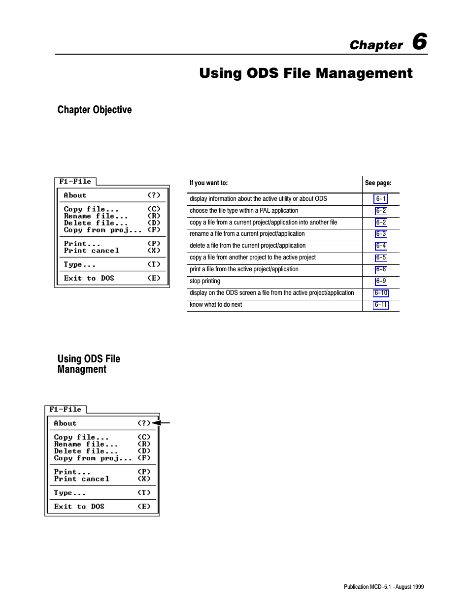 6 - using ods file management, Chapter objective, Using ods file managment | Using ods file management, Chapter, Chapter objective using ods file managment | Rockwell Automation 8520-OM Offline Development System Software User Manual | Page 64 / 100