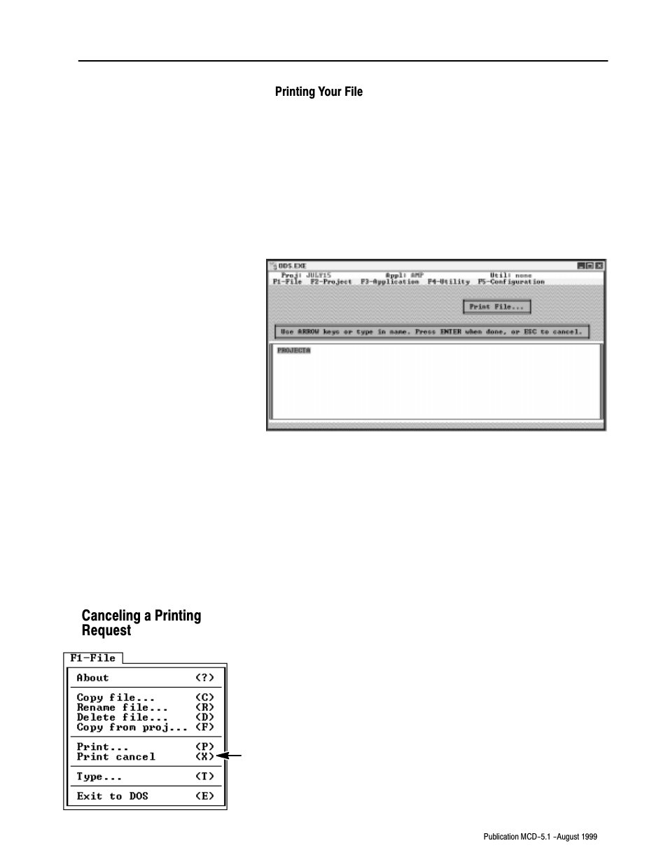 Canceling a printing request | Rockwell Automation 8520-OM Offline Development System Software User Manual | Page 72 / 100