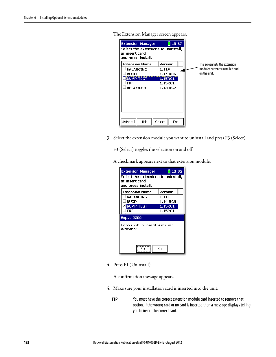 Rockwell Automation 1441-PEN25-Z Enpac 2500 Data Collector User Manual | Page 192 / 332