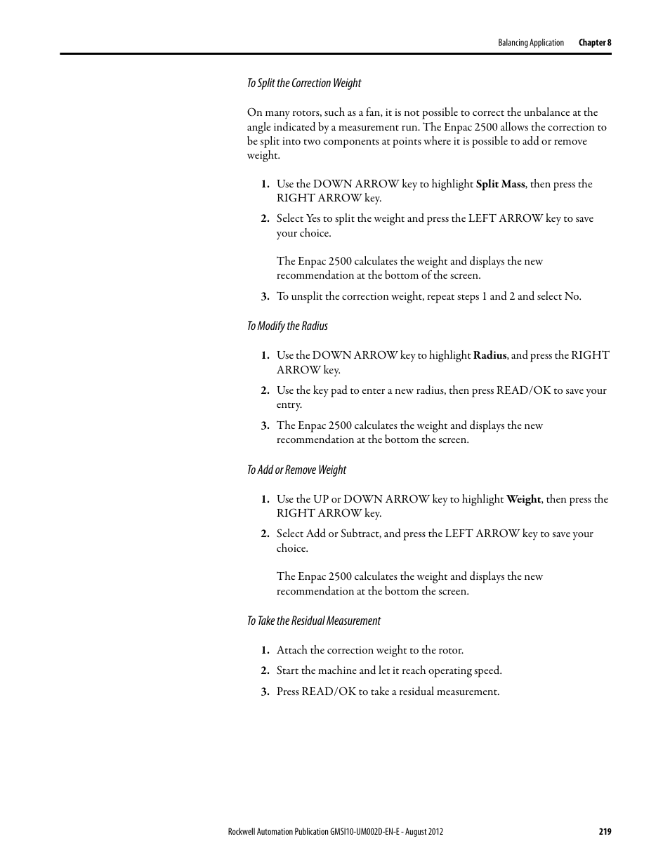 Rockwell Automation 1441-PEN25-Z Enpac 2500 Data Collector User Manual | Page 219 / 332