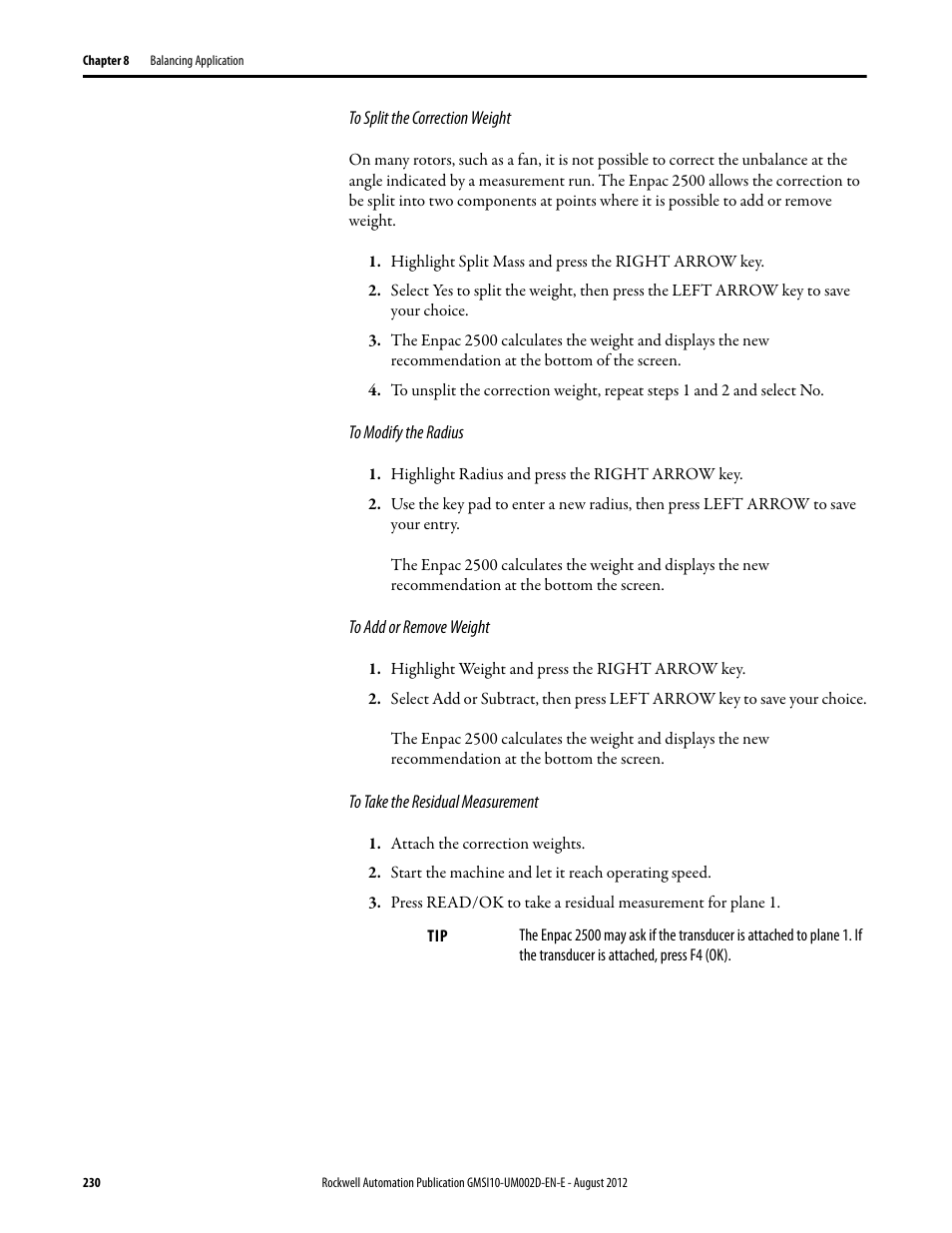 Rockwell Automation 1441-PEN25-Z Enpac 2500 Data Collector User Manual | Page 230 / 332