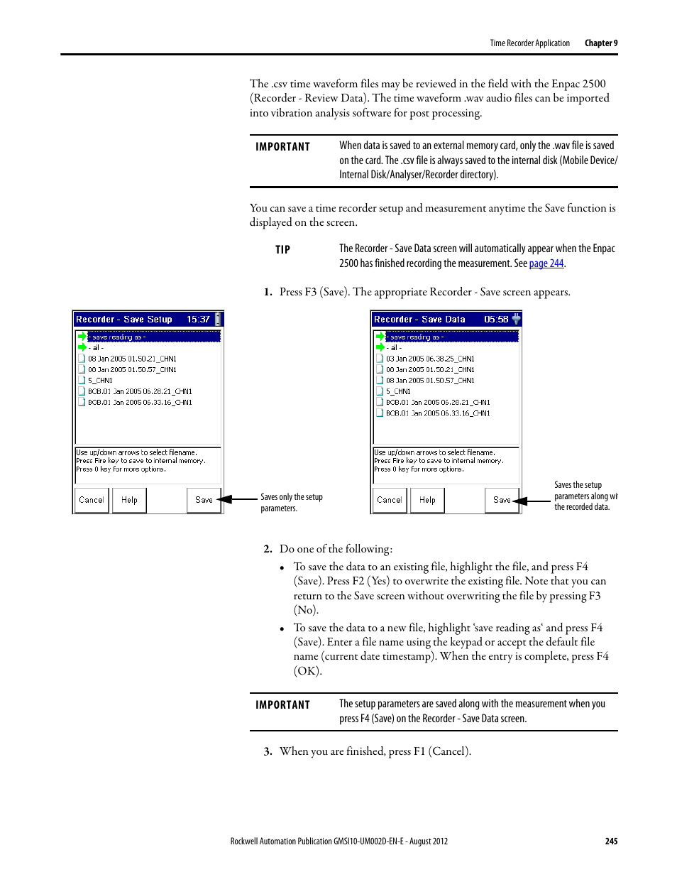 Rockwell Automation 1441-PEN25-Z Enpac 2500 Data Collector User Manual | Page 245 / 332