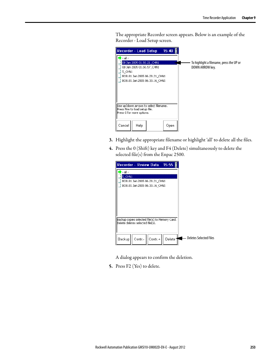 Rockwell Automation 1441-PEN25-Z Enpac 2500 Data Collector User Manual | Page 253 / 332