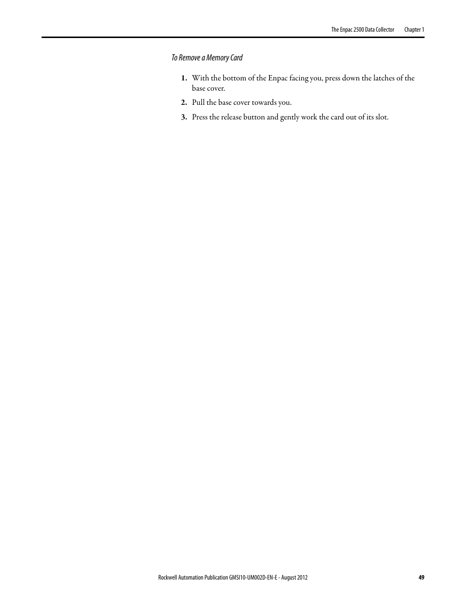 Rockwell Automation 1441-PEN25-Z Enpac 2500 Data Collector User Manual | Page 49 / 332
