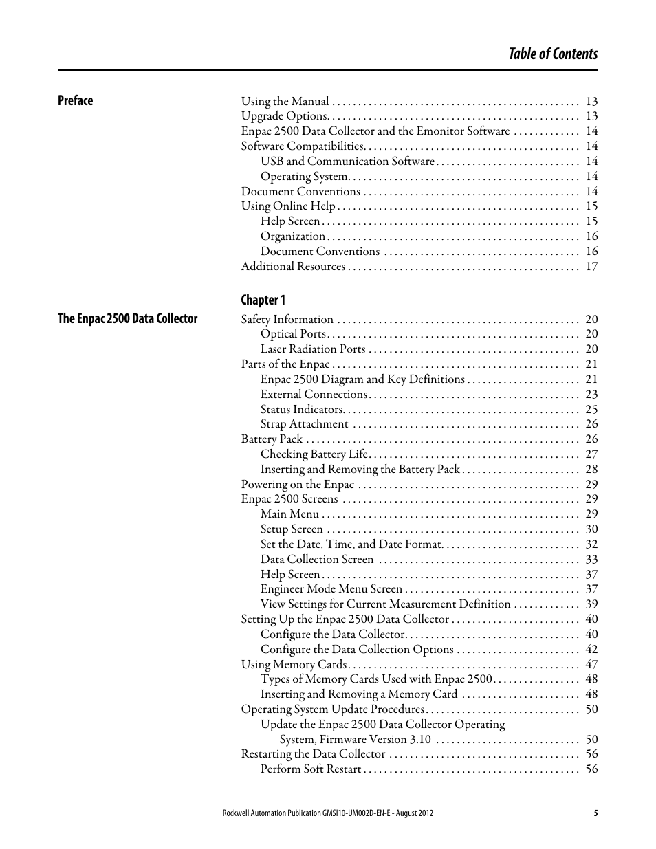 Rockwell Automation 1441-PEN25-Z Enpac 2500 Data Collector User Manual | Page 5 / 332