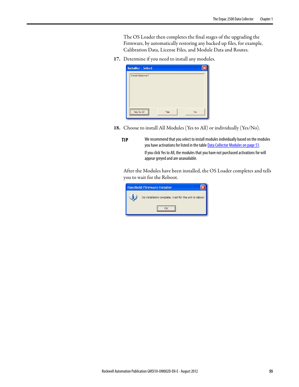 Rockwell Automation 1441-PEN25-Z Enpac 2500 Data Collector User Manual | Page 55 / 332