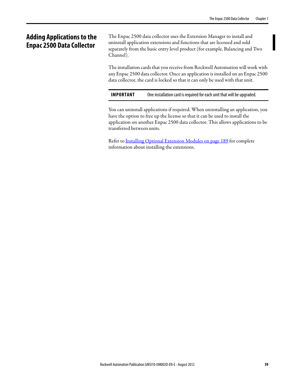 Rockwell Automation 1441-PEN25-Z Enpac 2500 Data Collector User Manual | Page 59 / 332