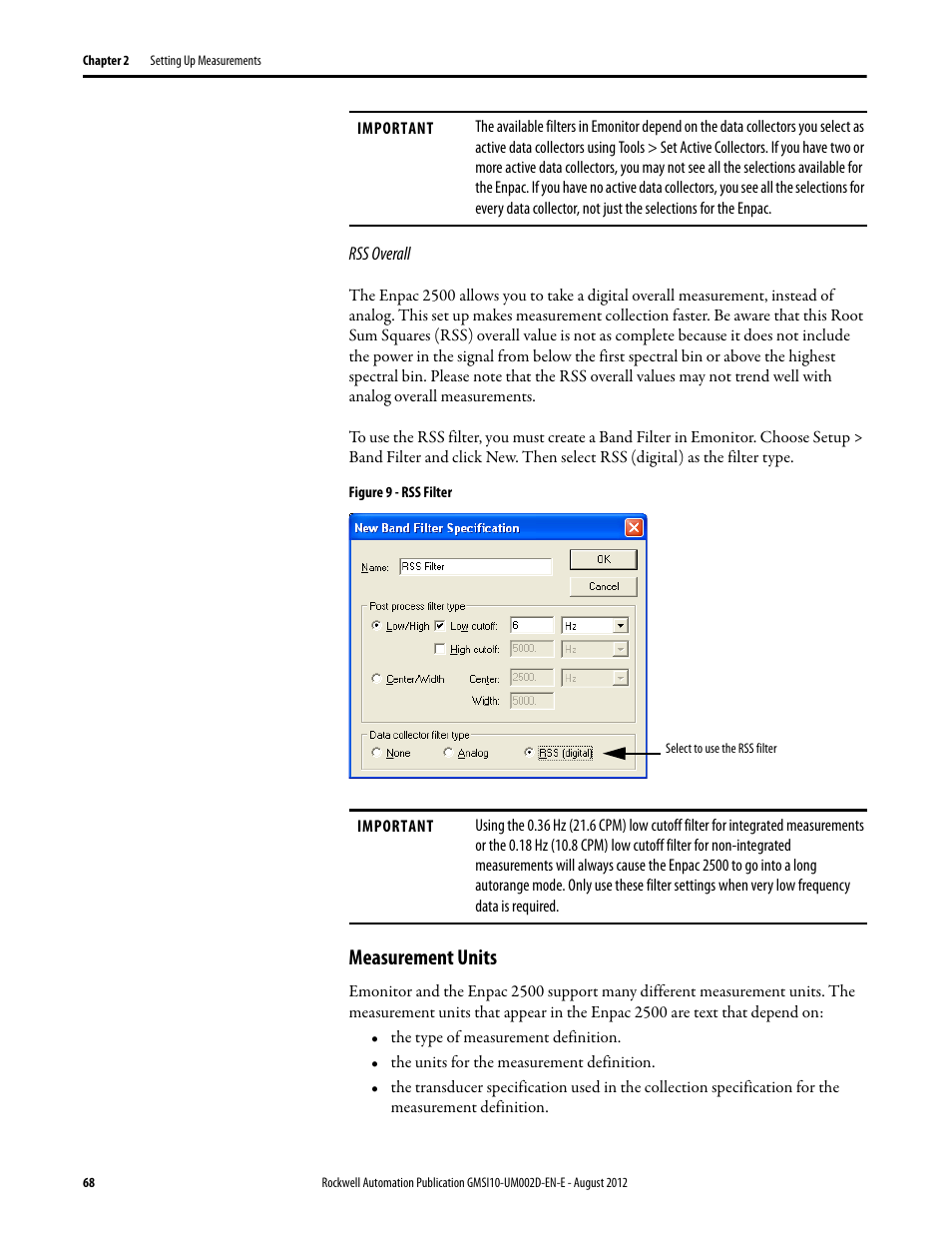 Measurement units | Rockwell Automation 1441-PEN25-Z Enpac 2500 Data Collector User Manual | Page 68 / 332