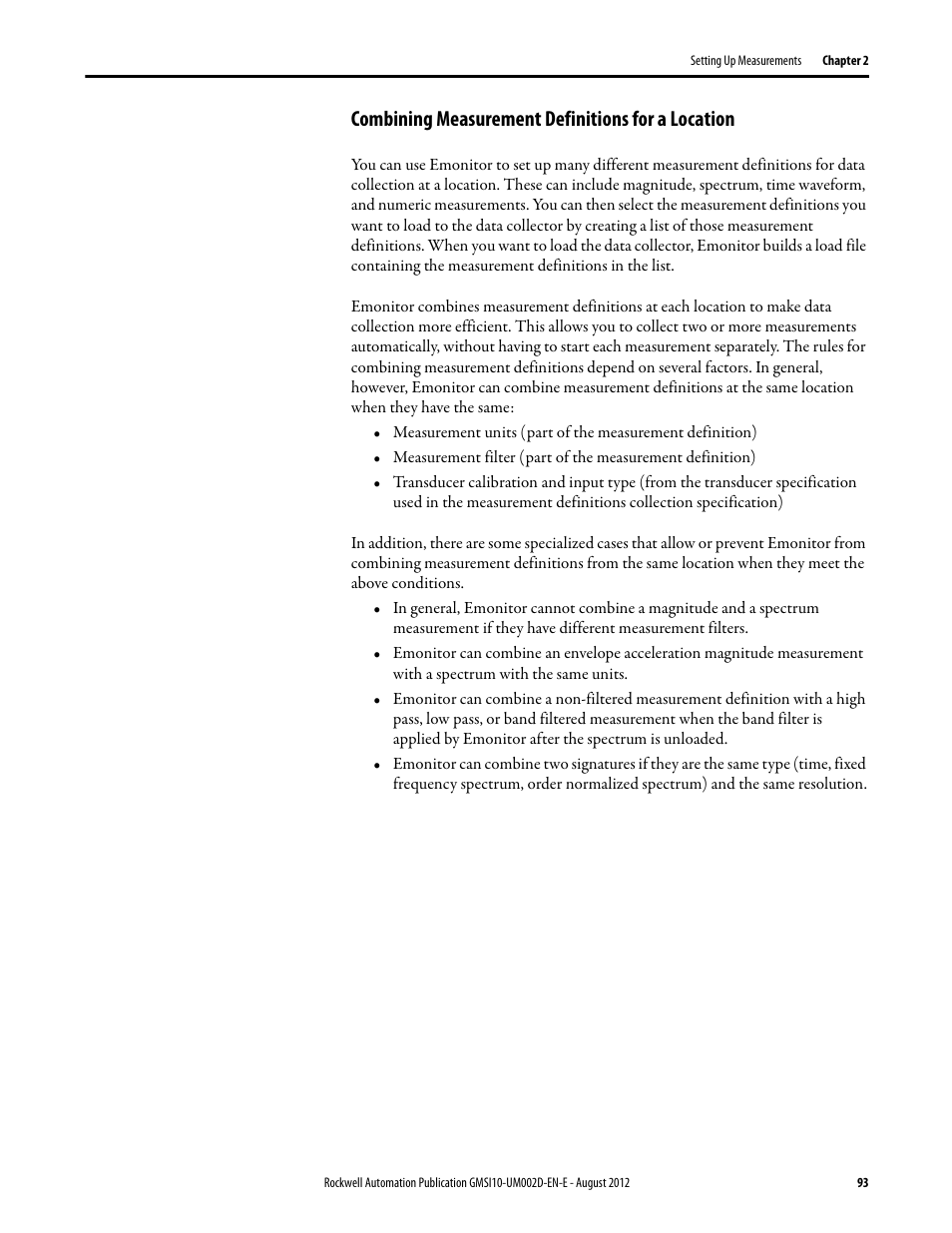 Combining measurement definitions for a location | Rockwell Automation 1441-PEN25-Z Enpac 2500 Data Collector User Manual | Page 93 / 332