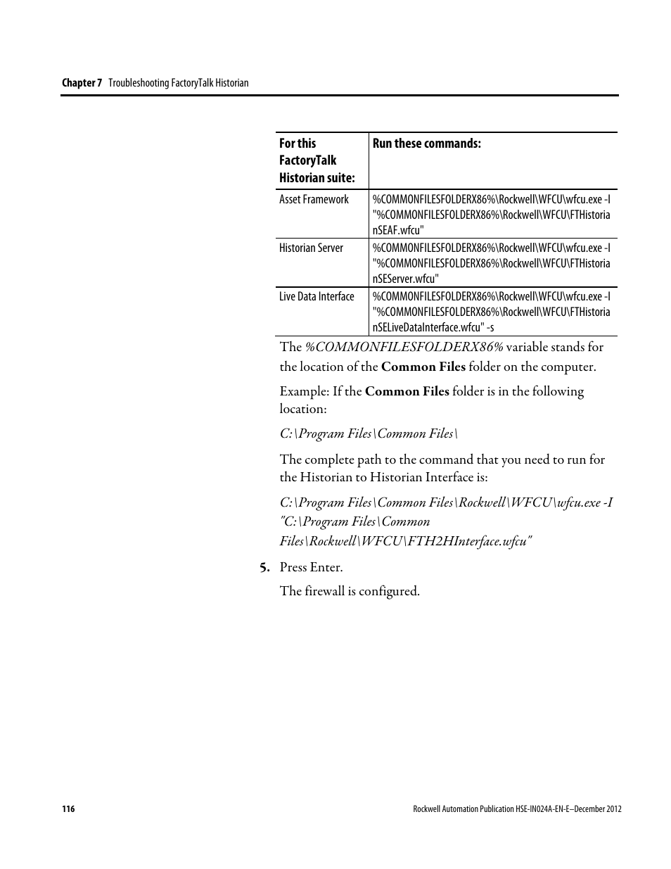 Rockwell Automation FactoryTalk Historian SE 3.01 Installation and Configuration Guide User Manual | Page 116 / 146