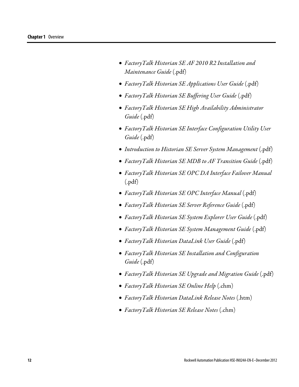 Rockwell Automation FactoryTalk Historian SE 3.01 Installation and Configuration Guide User Manual | Page 12 / 146