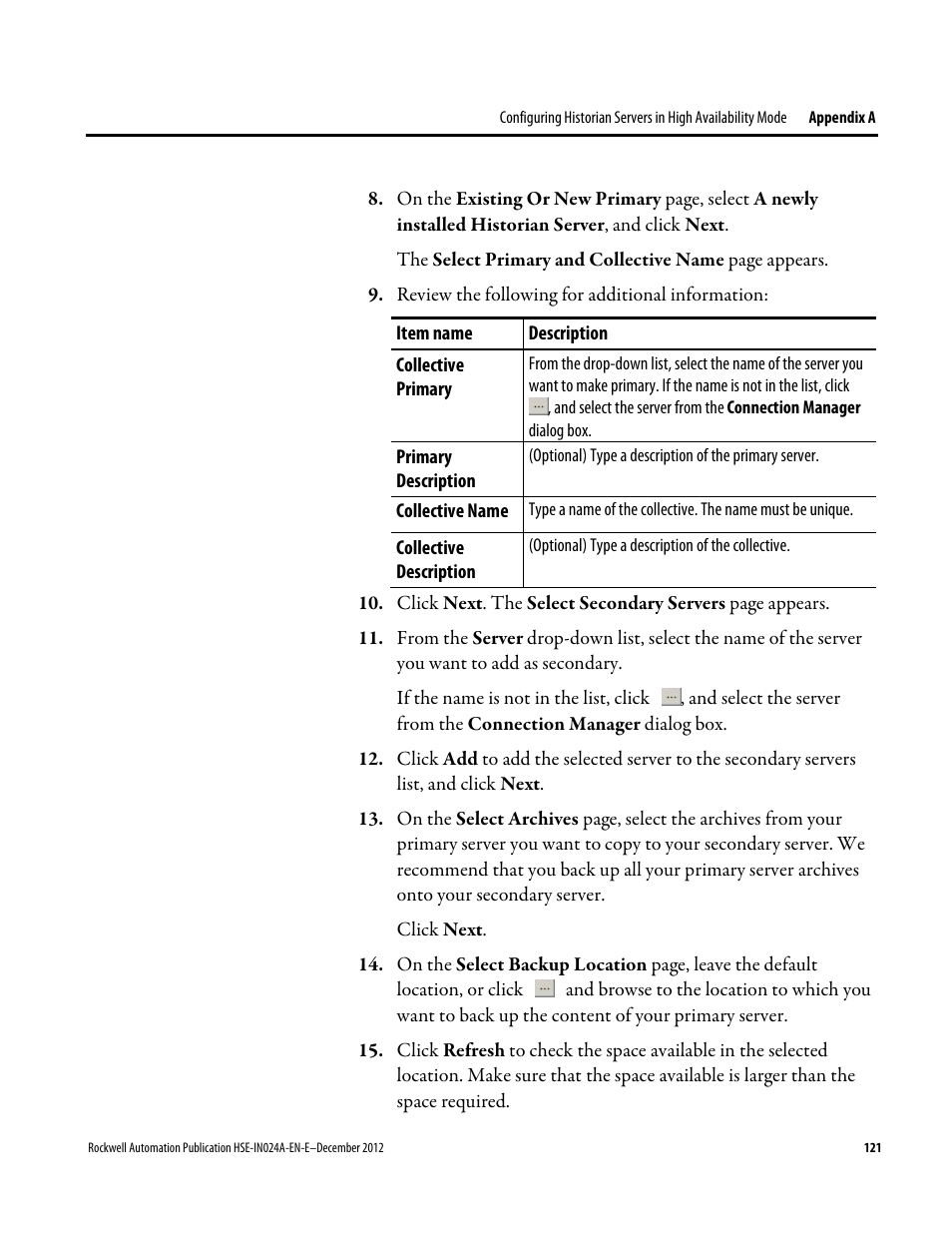 Rockwell Automation FactoryTalk Historian SE 3.01 Installation and Configuration Guide User Manual | Page 121 / 146
