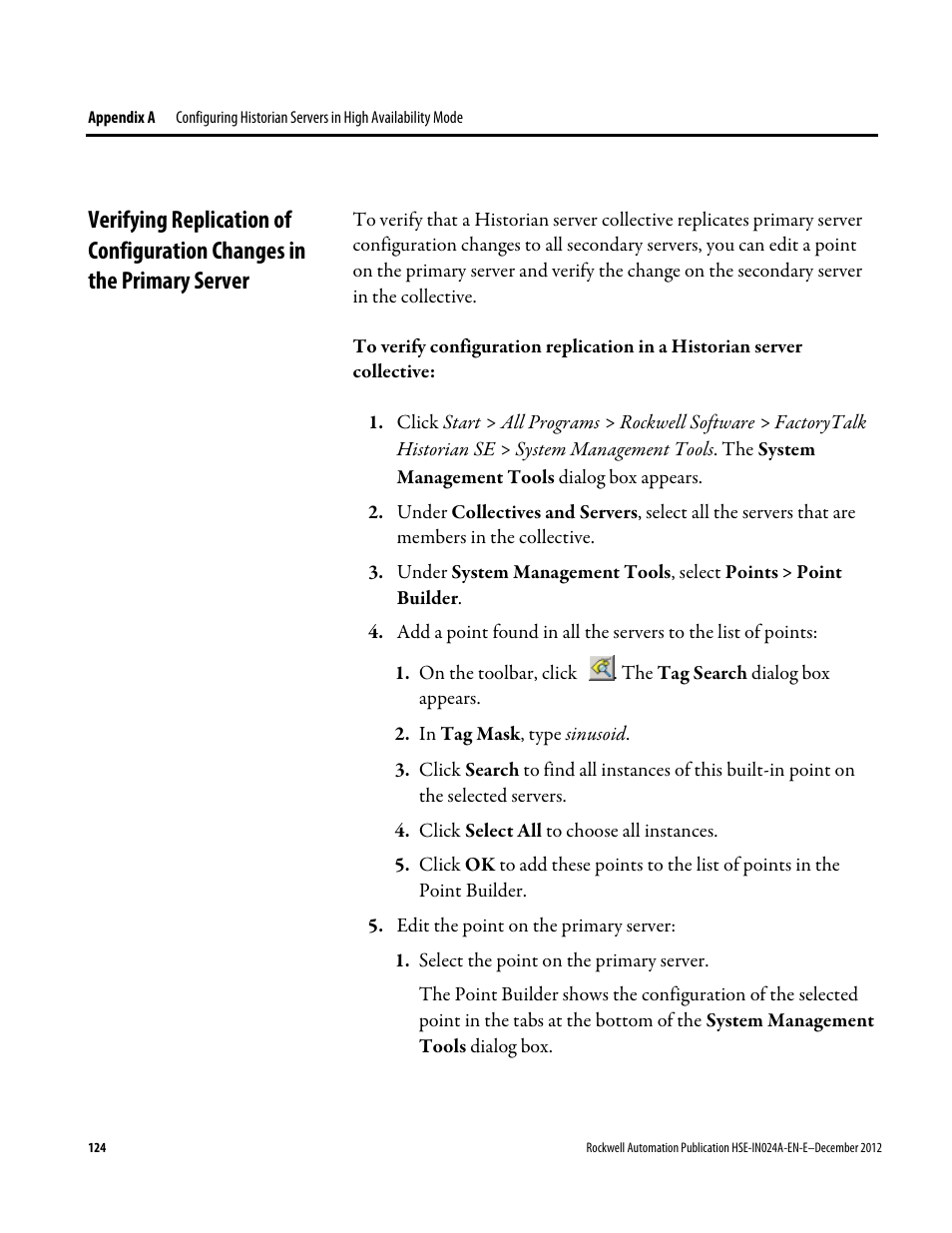 Rockwell Automation FactoryTalk Historian SE 3.01 Installation and Configuration Guide User Manual | Page 124 / 146